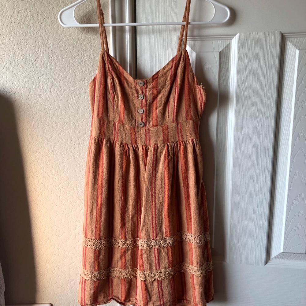Orange flowy dress, size small